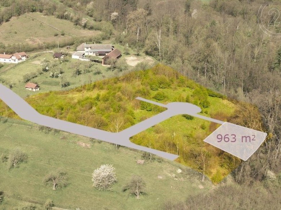 Prodej stavební parcely 963 m², Choryně