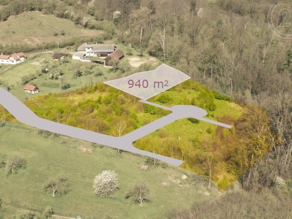 Prodej stavební parcely 940 m², Choryně