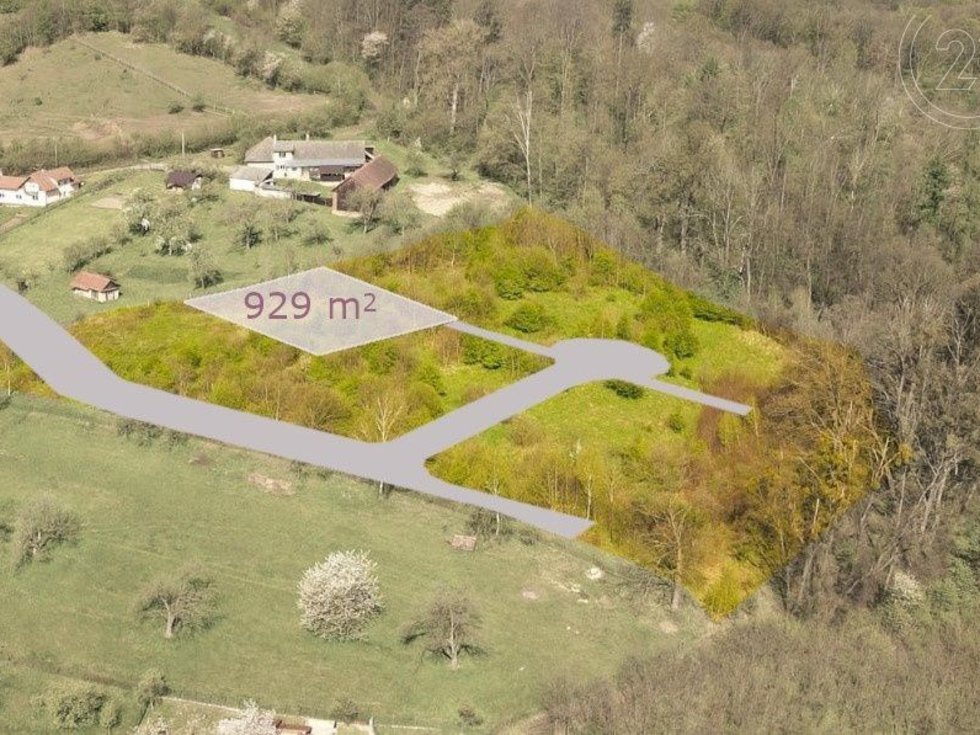 Prodej stavební parcely 929 m², Choryně