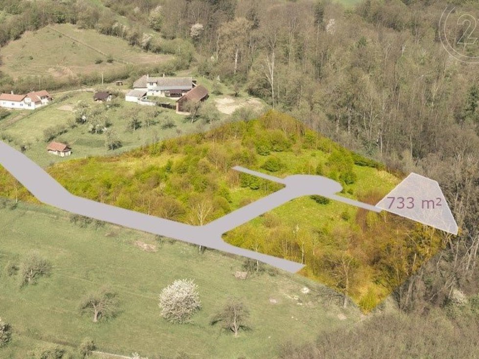 Prodej stavební parcely 733 m², Choryně