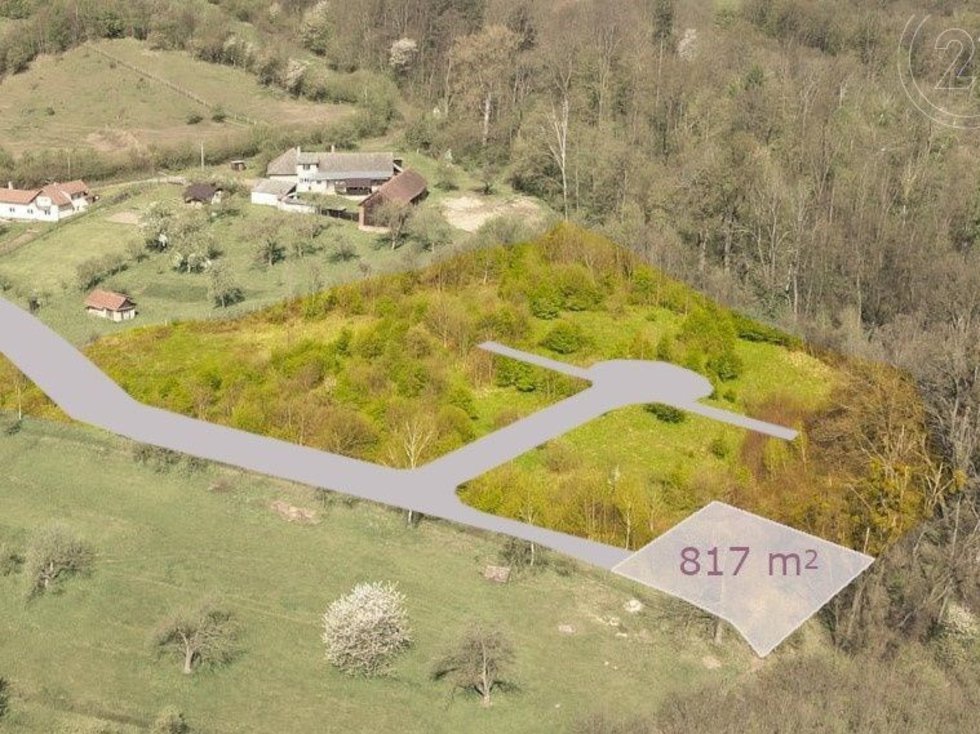 Prodej stavební parcely 817 m², Choryně