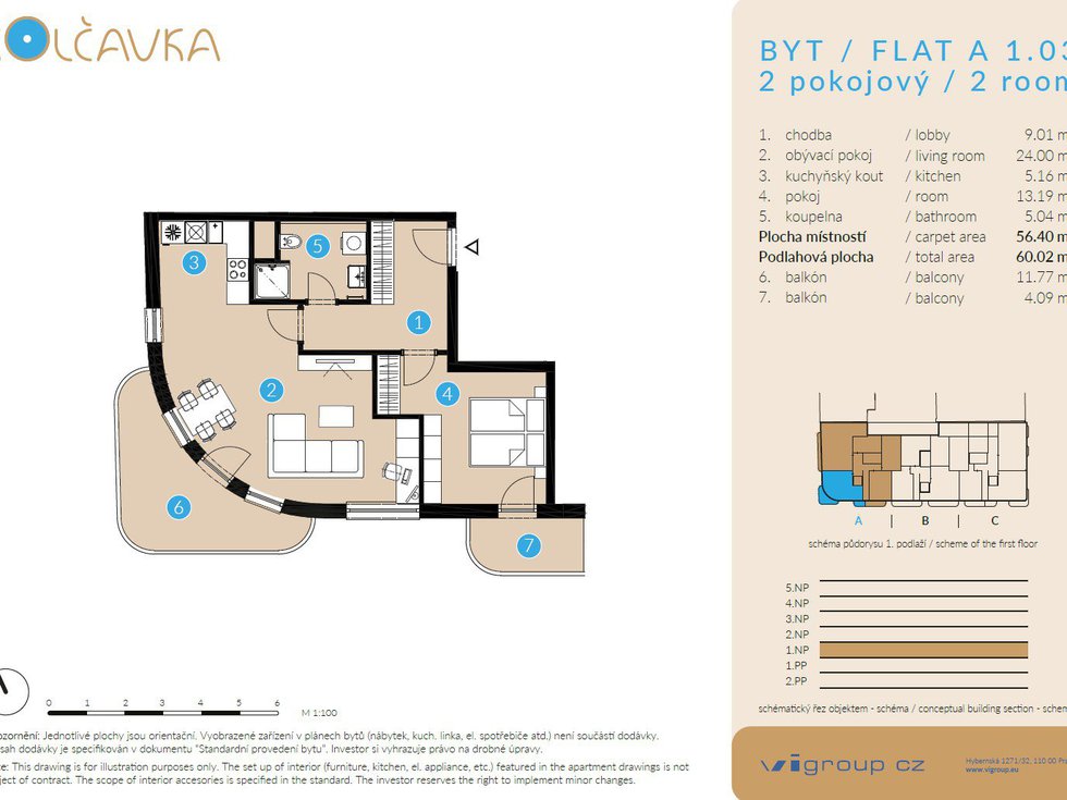 Prodej bytu 2+kk 56 m², Praha