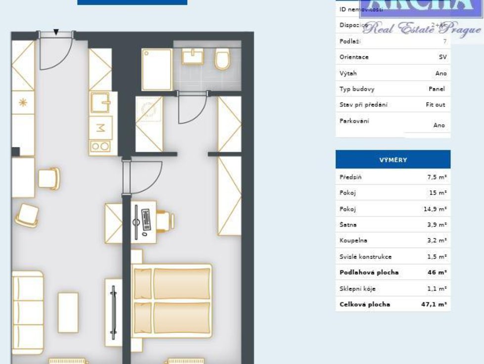 Prodej bytu 2+kk 47 m², Praha