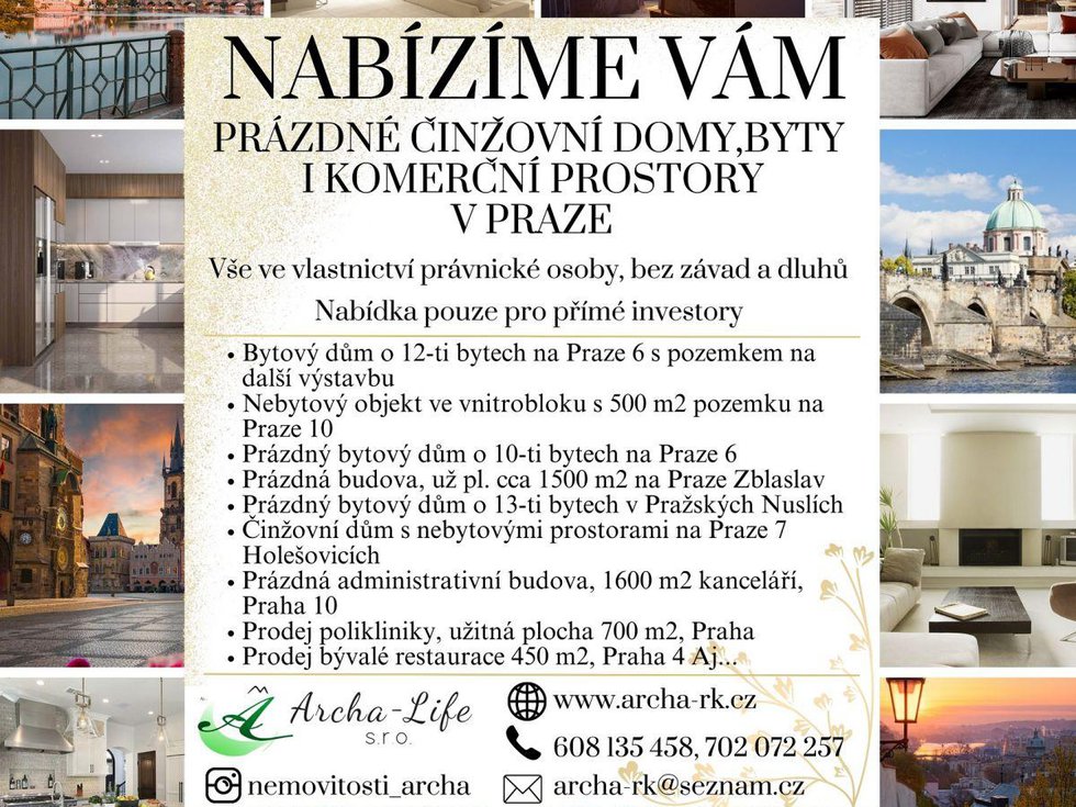 Prodej činžovního domu 1000 m², Praha
