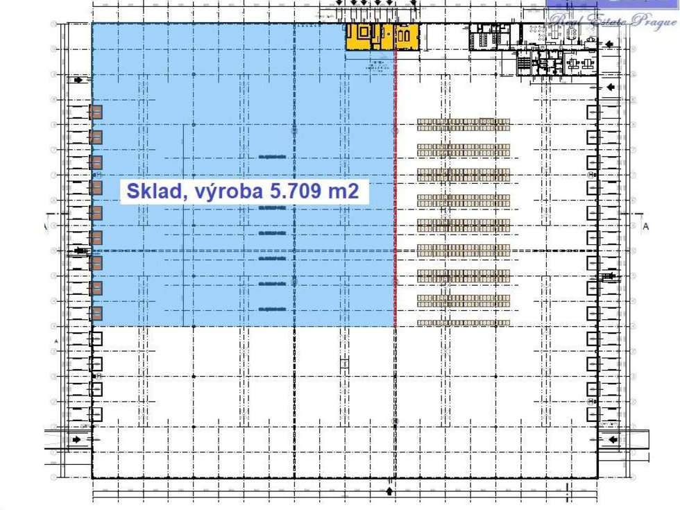 Pronájem skladu 5709 m², Líně