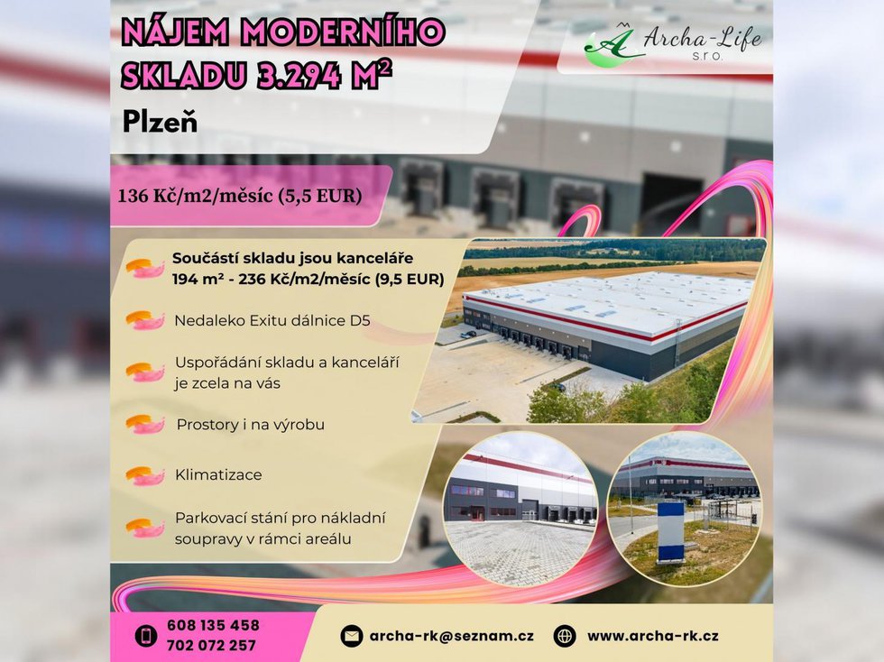 Pronájem skladu 3488 m², Plzeň