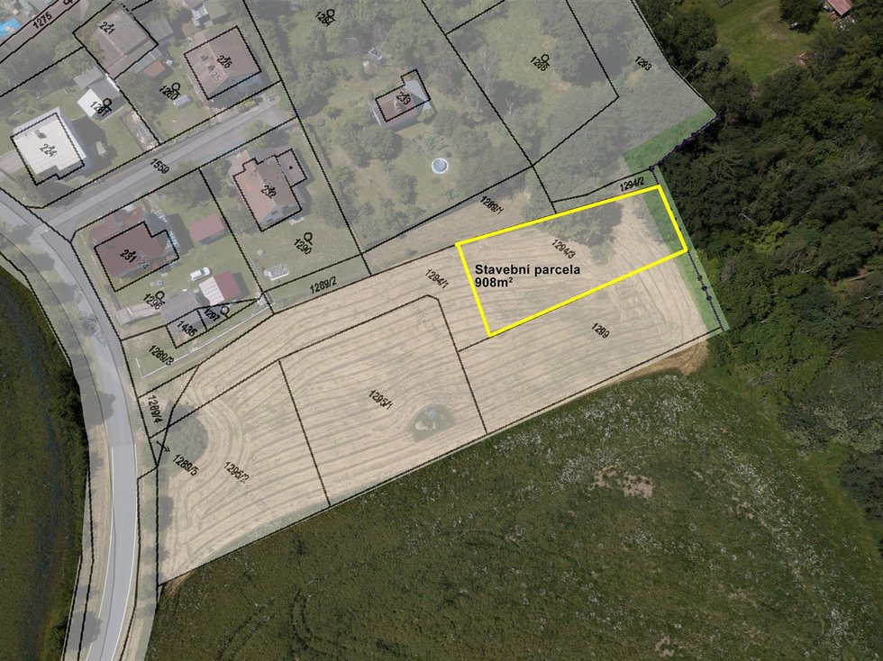 Prodej stavební parcely 908 m², Zavidov