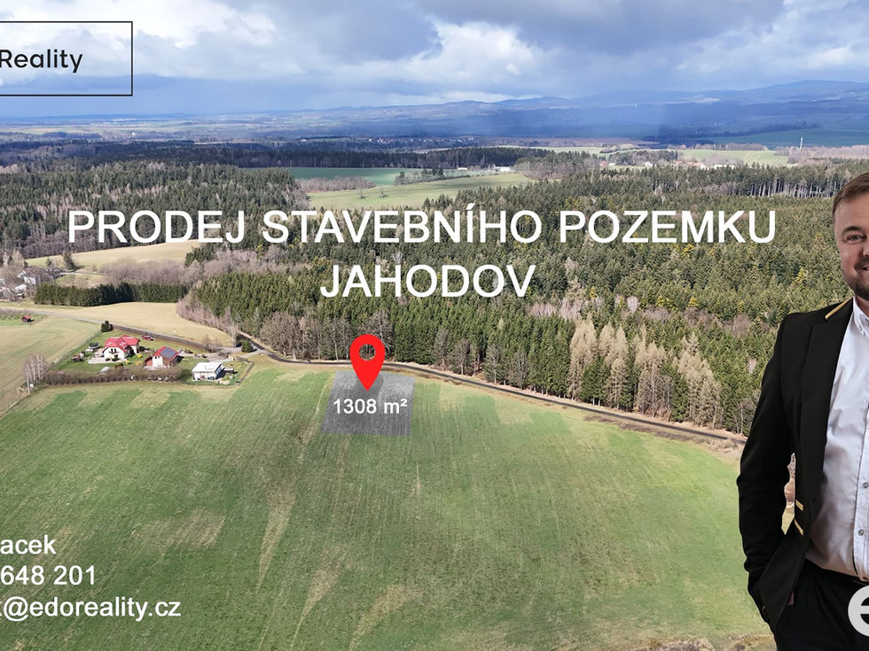 Prodej stavební parcely 1308 m², Jahodov