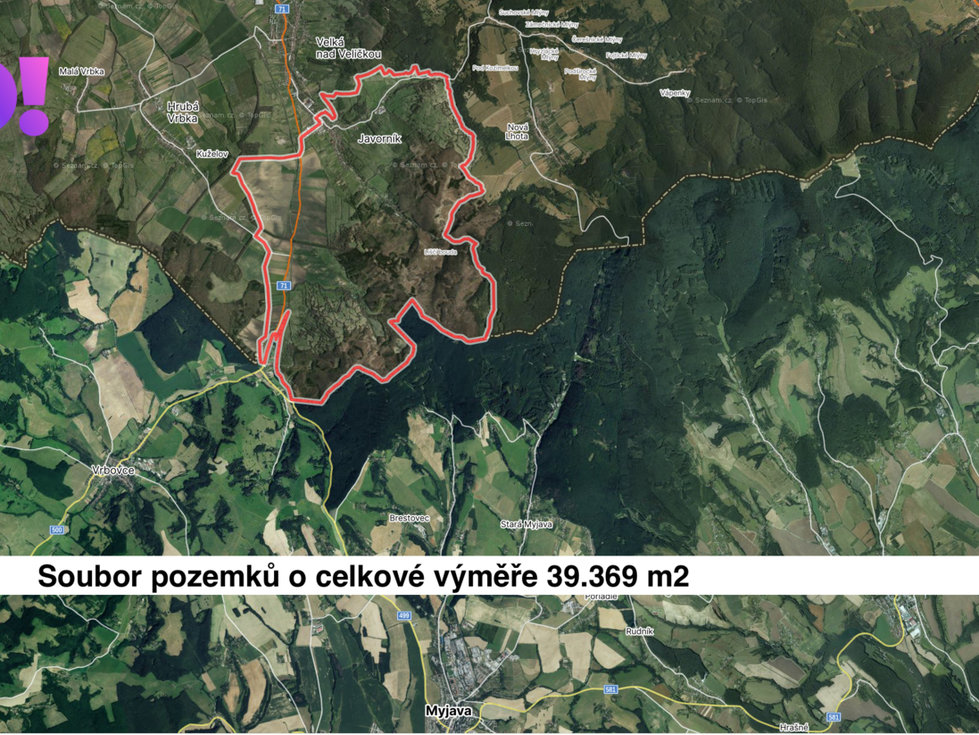 Prodej louky 39369 m², Javorník