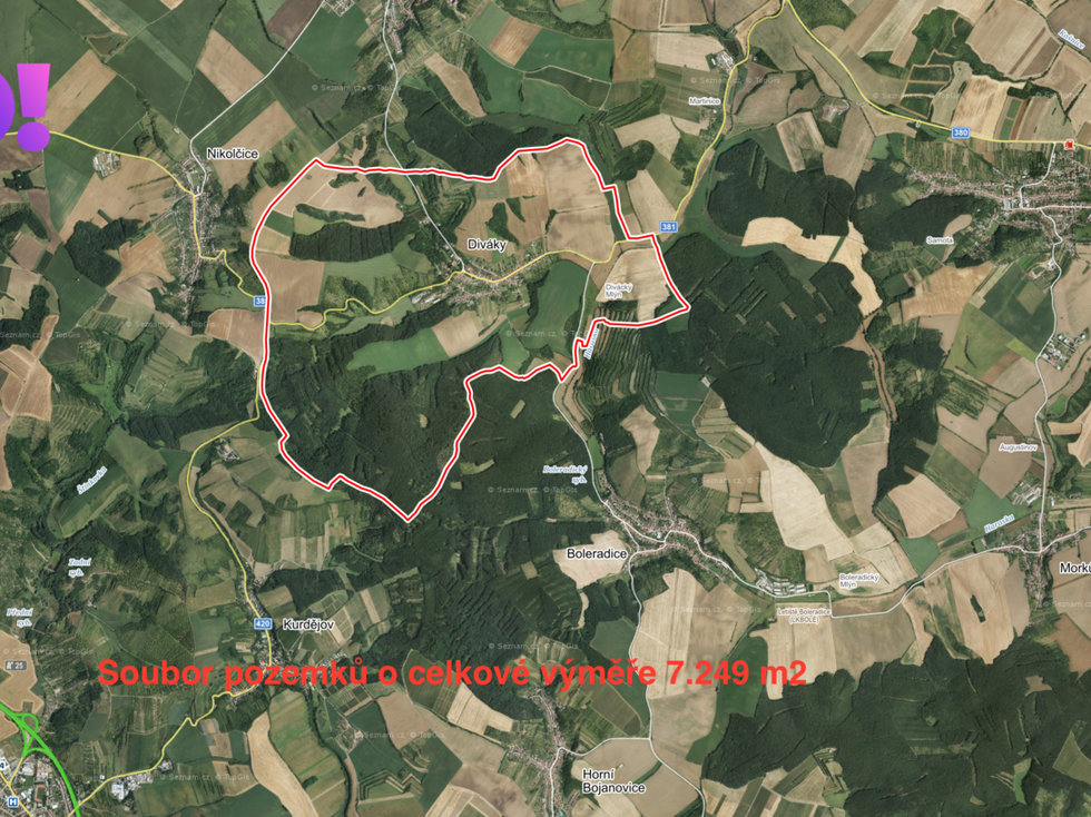 Prodej zemědělské půdy 7249 m², Diváky
