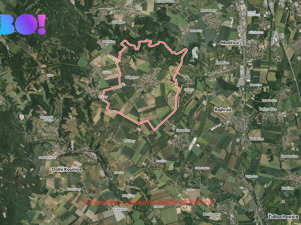 Prodej zemědělské půdy 28005 m², Ořechov