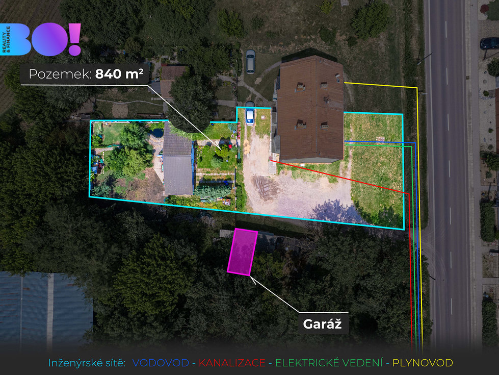 Prodej stavební parcely 840 m², Hevlín