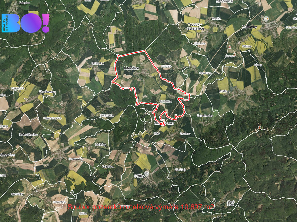 Prodej zemědělské půdy 10697 m², Litenčice