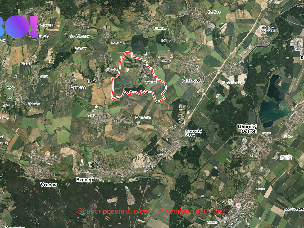 Prodej zemědělské půdy 10874 m², Ořechov