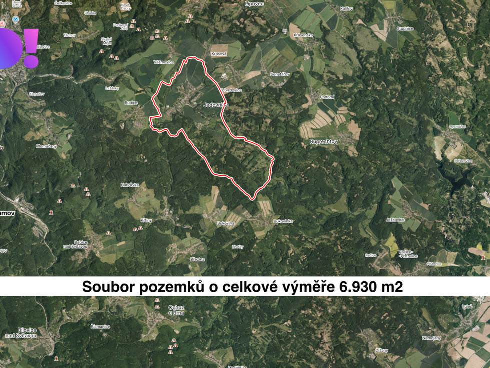 Prodej louky 6930 m², Jedovnice