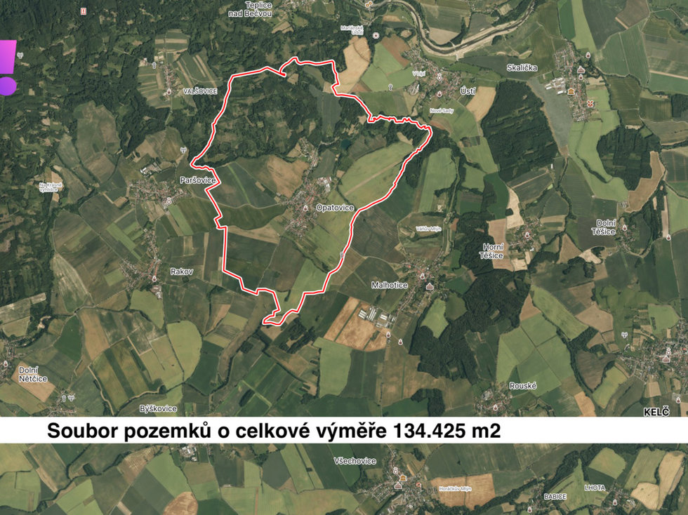 Prodej zemědělské půdy 134425 m², Opatovice