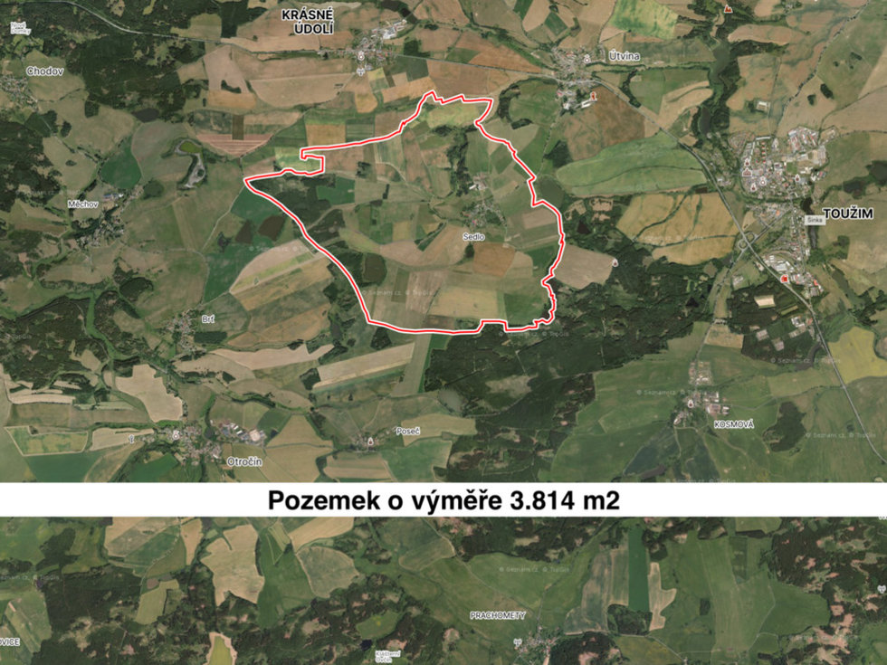 Prodej ostatních pozemků 3814 m², Útvina