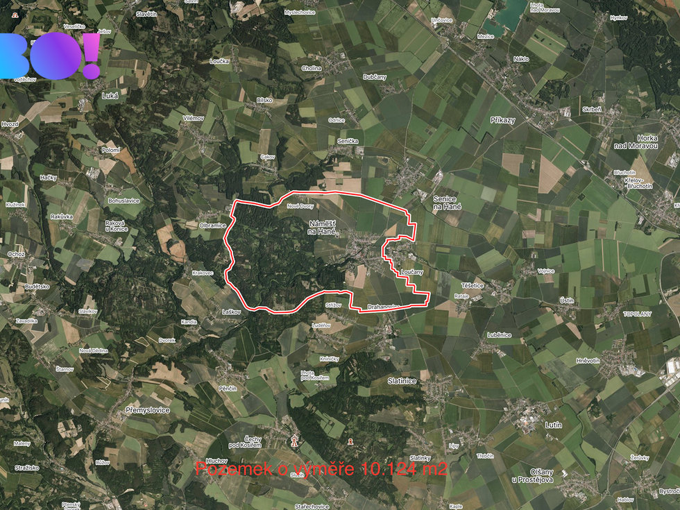 Prodej zemědělské půdy 10124 m², Náměšť na Hané