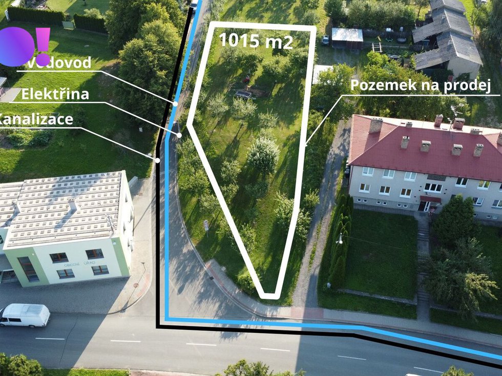 Prodej stavební parcely 1015 m², Milenov