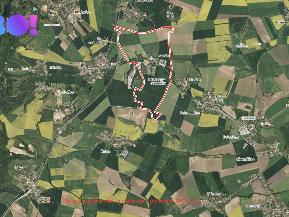 Prodej zemědělské půdy 6323 m², Hradčany-Kobeřice