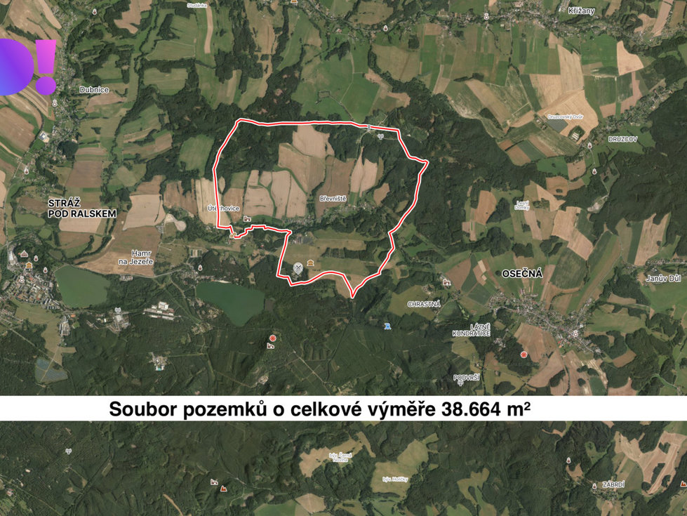 Prodej zemědělské půdy 38664 m², Hamr na Jezeře