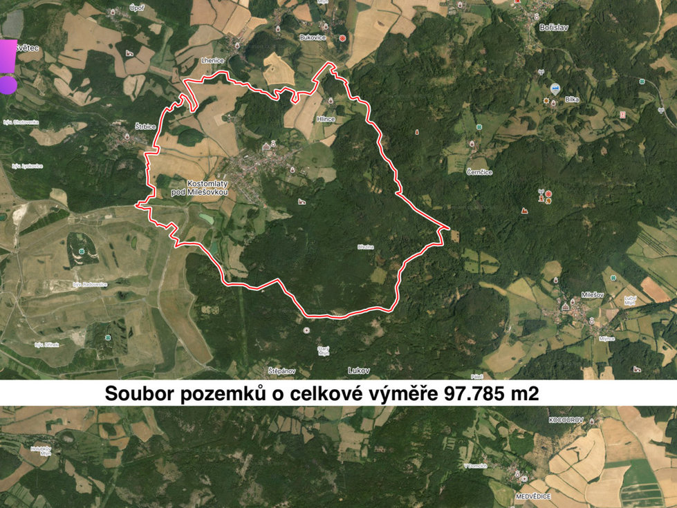 Prodej zemědělské půdy 97785 m², Kostomlaty pod Milešovkou