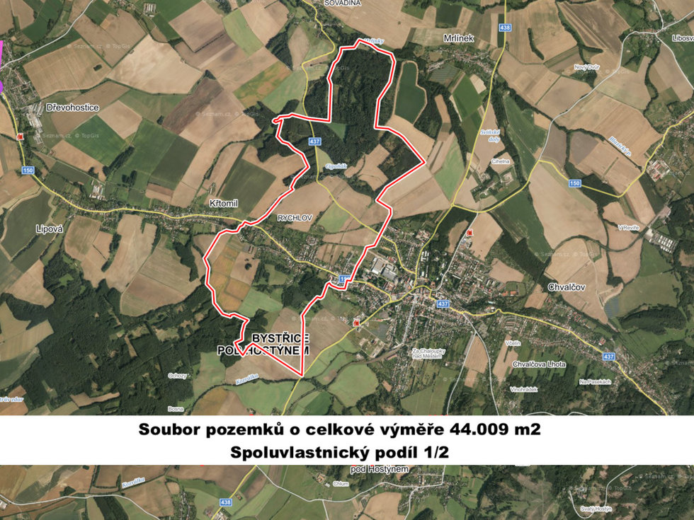 Prodej zemědělské půdy 22005 m², Bystřice pod Hostýnem