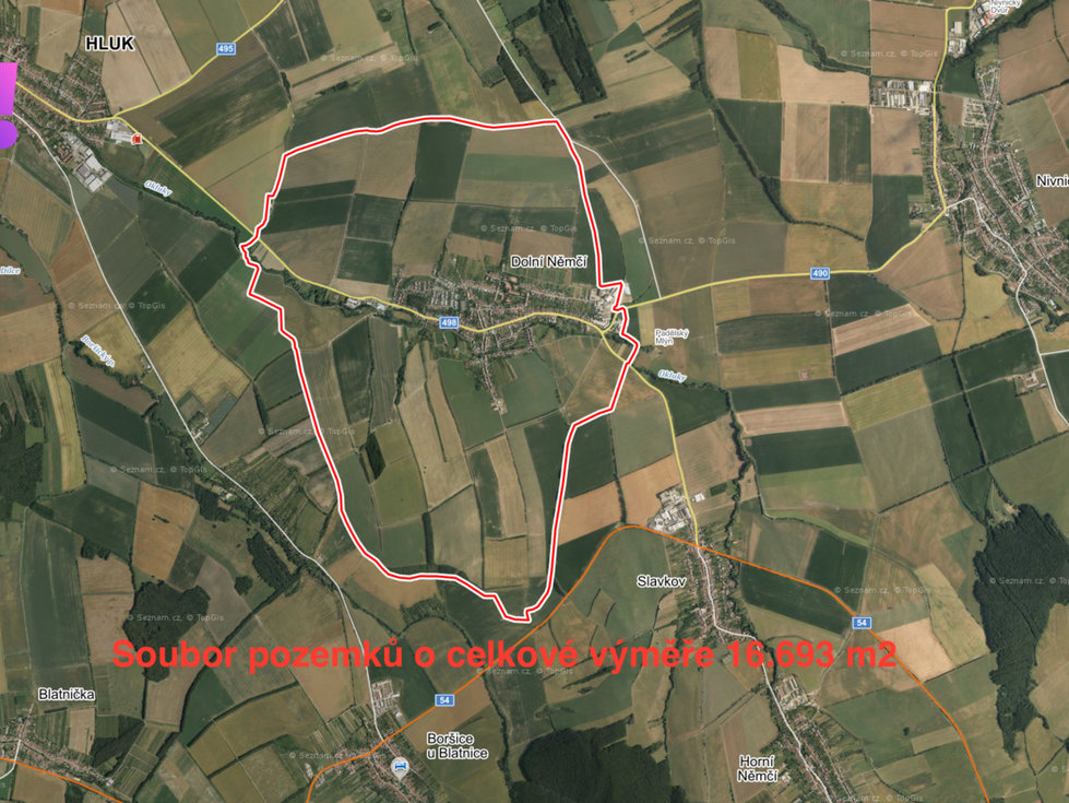 Prodej zemědělské půdy 16693 m², Dolní Němčí