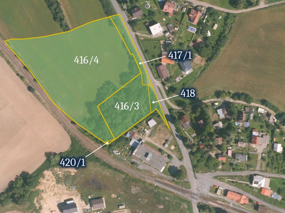Prodej stavební parcely 12517 m², Čisovice