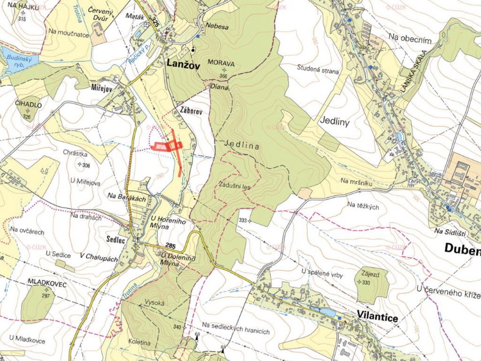Prodej zemědělské půdy 13212 m², Lanžov