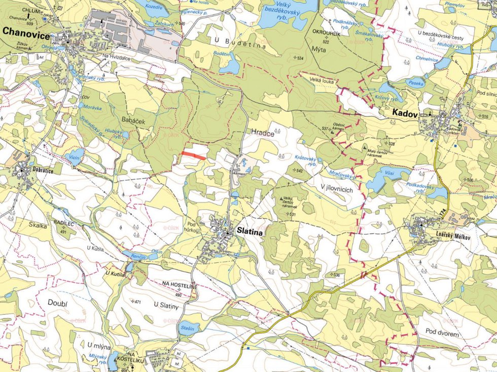 Prodej zemědělské půdy 5107 m², Slatina