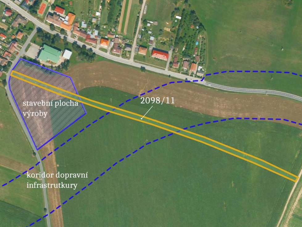 Prodej komerčního pozemku 5761 m², Předín