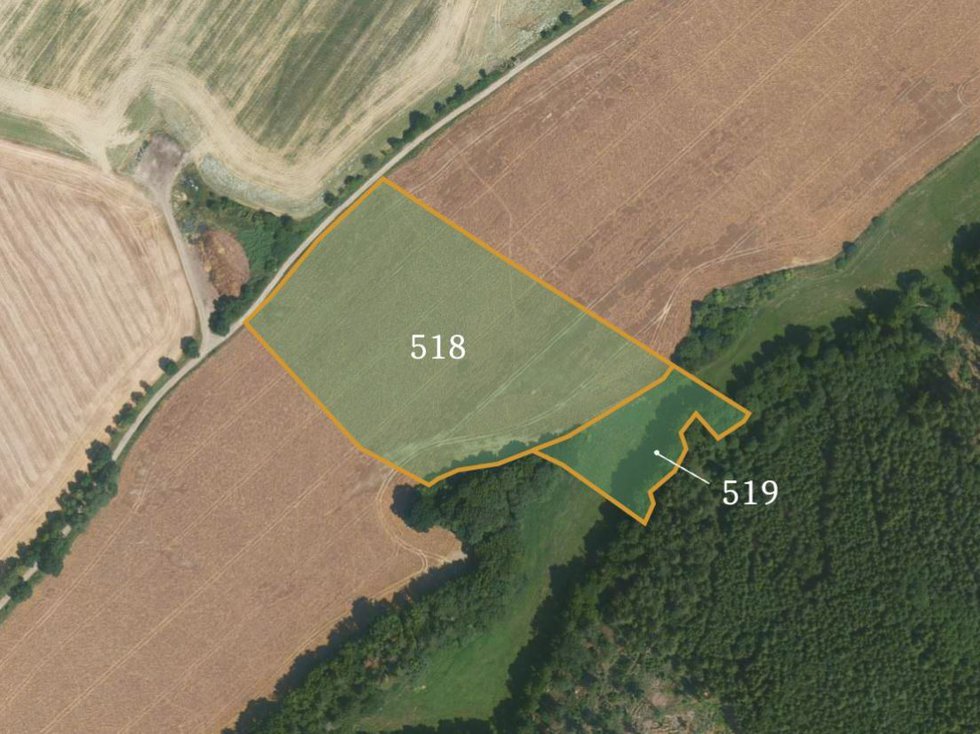 Prodej zemědělské půdy 26689 m², Zbýšov