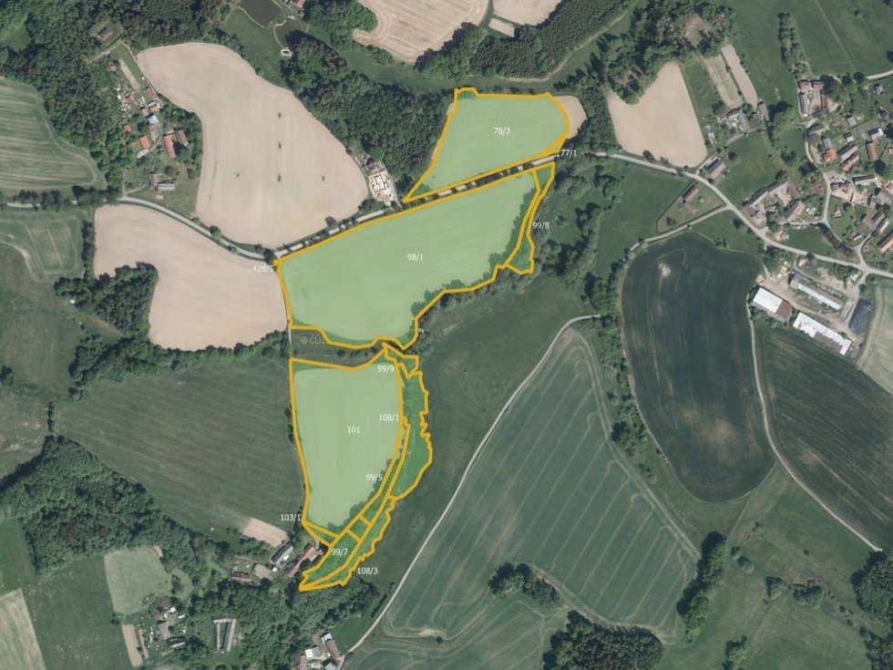 Prodej zemědělské půdy 91455 m², Krásná Hora