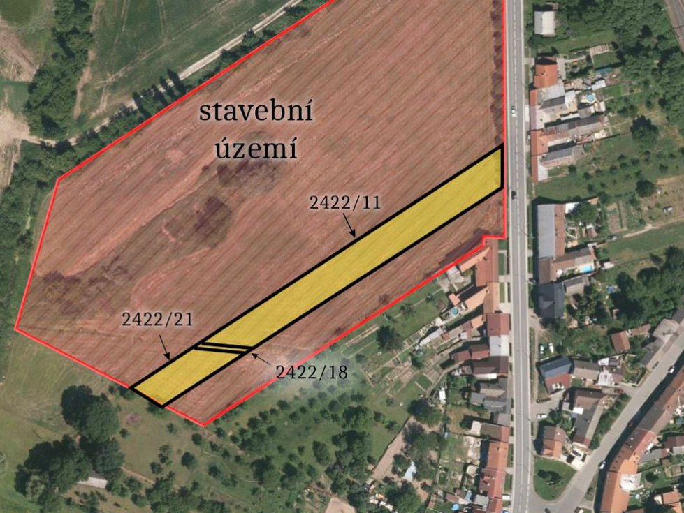 Prodej stavební parcely 3775 m², Tlumačov