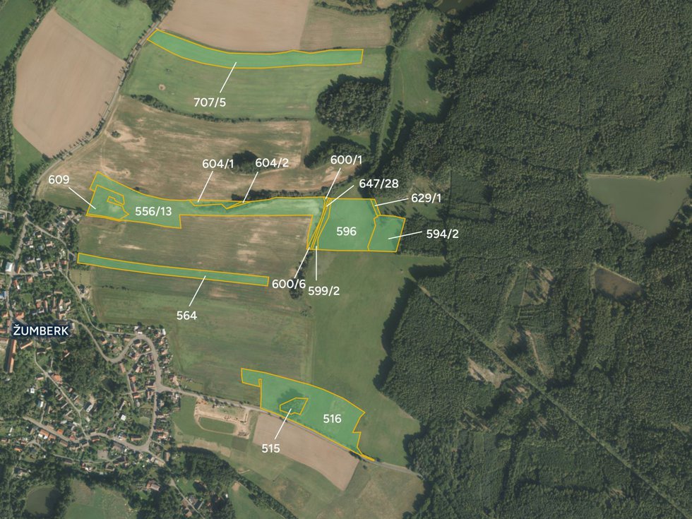 Prodej zemědělské půdy 119225 m², Žumberk