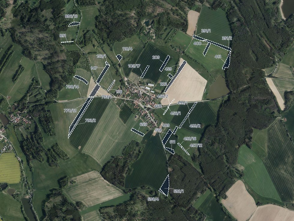 Prodej zemědělské půdy 61498 m², Mysletice