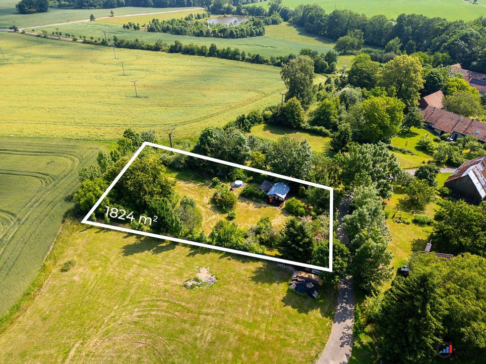 Prodej pozemku - 1 824 m² - Miřetice - Krupín