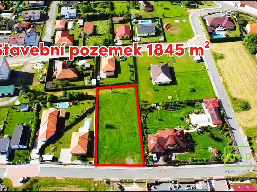 Prodej stavební parcely 1845 m², Kožlany