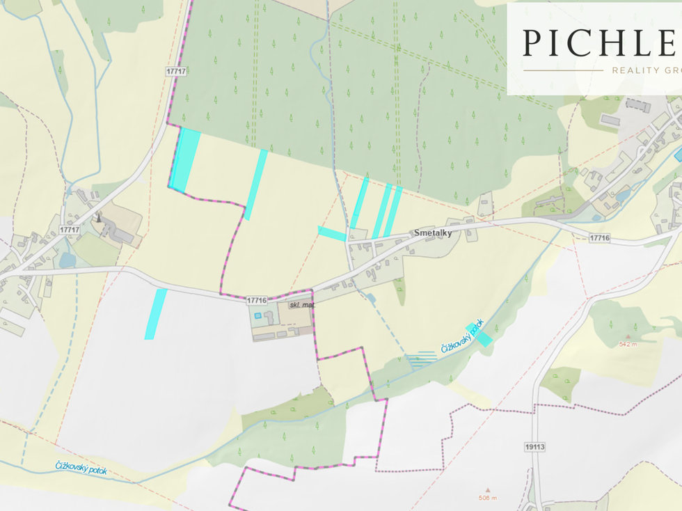 Prodej zemědělské půdy 31421 m², Čížkov