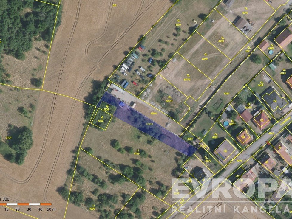 Prodej stavební parcely 1265 m², Veliká Ves