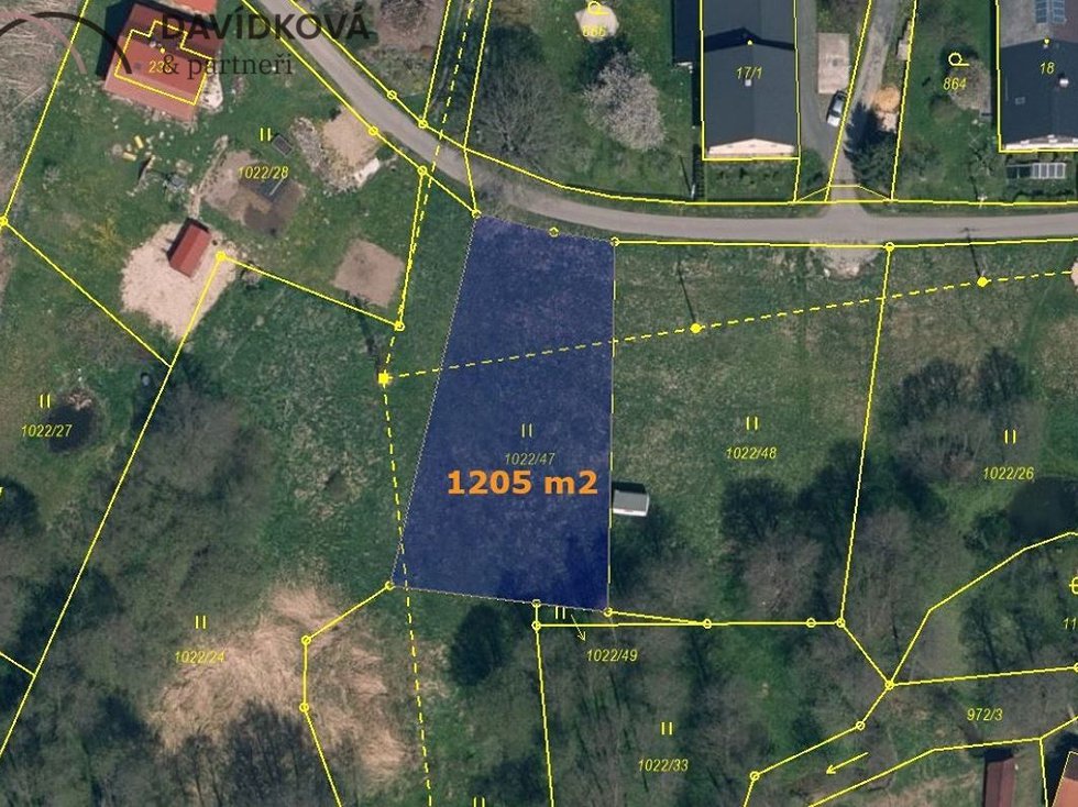 Prodej stavební parcely 1205 m², Hamr na Jezeře