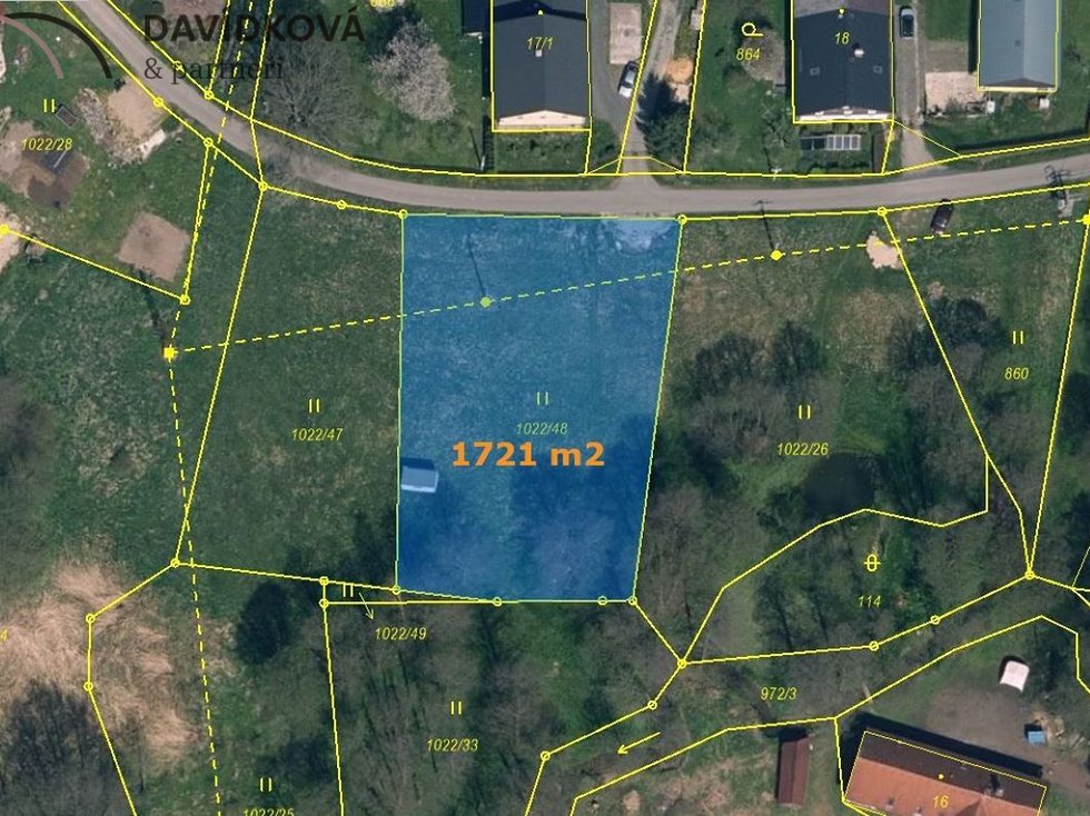 Prodej stavební parcely 1721 m², Hamr na Jezeře