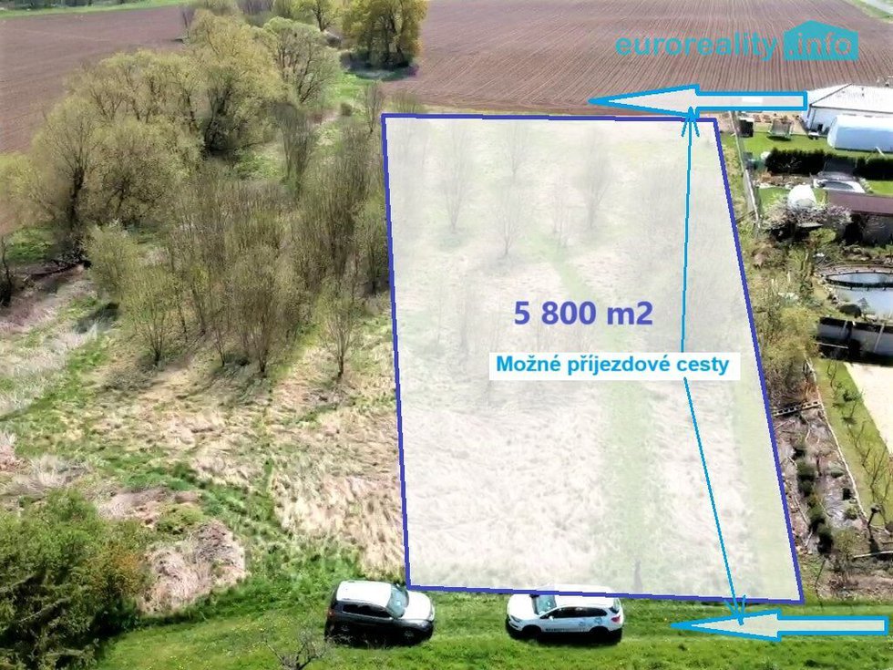 Prodej stavební parcely 5800 m², Planá