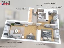 Prodej bytu 2+1, 54m<sup>2</sup>, Praha - Hloubětín, Poděbradská, 4.150.000,- Kč