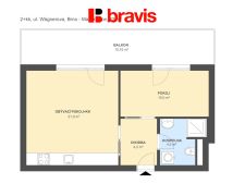2+kk Wágnerova 42m2