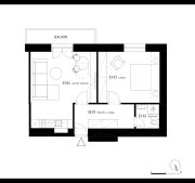 Prodej apartmánu č. 33, 2+kk, 52,9 m2 ve stavu FIT