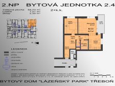 Prodej bytu 2+kk, 65m<sup>2</sup>, Třeboň - Třeboň II, Lázeňská, 8.189.159,- Kč