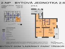 Prodej bytu 2+kk, 68m<sup>2</sup>, Třeboň - Třeboň II, Lázeňská, 8.076.948,- Kč