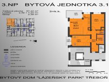 Prodej bytu 3+kk, 67m<sup>2</sup>, Třeboň - Třeboň II, Lázeňská, 8.569.596,- Kč